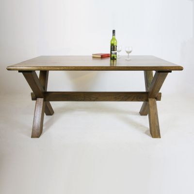 Beautiful Oak x legged kitchen table 