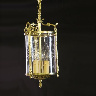 Beautiful pair of 3 candle brass lanterns sold inv 114246 ic