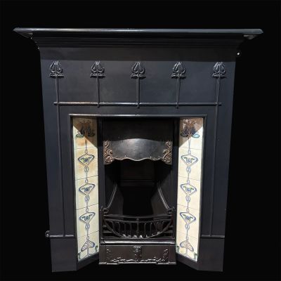 Original Art Nouveau tiled fireplace  