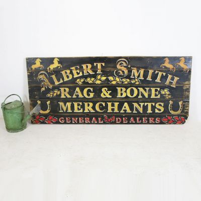 Hand painted Rag & Bone wooden display sign 