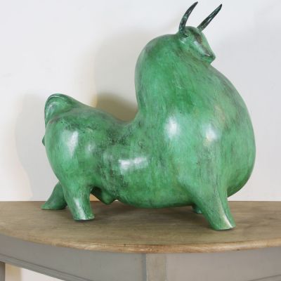 Stunning large Verdigis Bronze bull