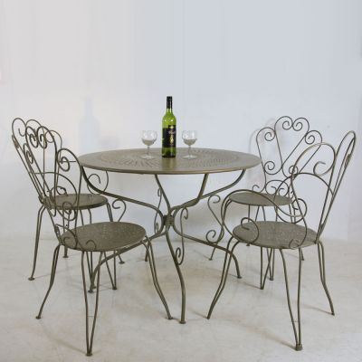 French metal garden table set 