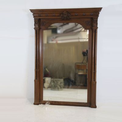 Large antique walnut mirror