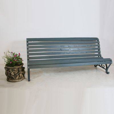 Vintage English slotted garden bench 