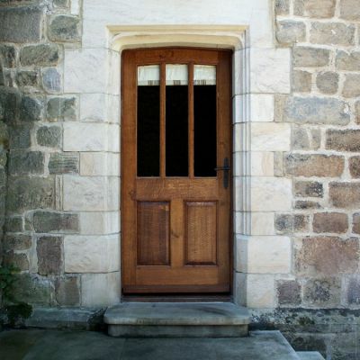 3 pane/2 panel door & frame in solid Oak