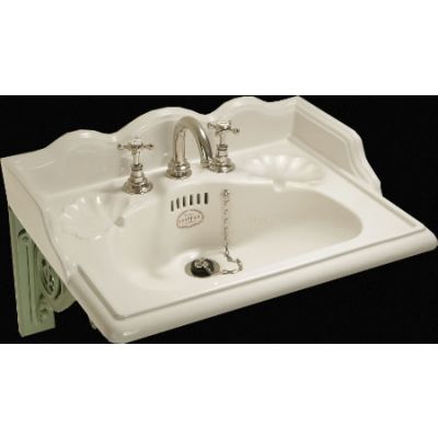 22 Inch Washbasin Set With 3 Hole Mixer White China