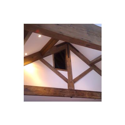 Mock gavel King post truss in pine