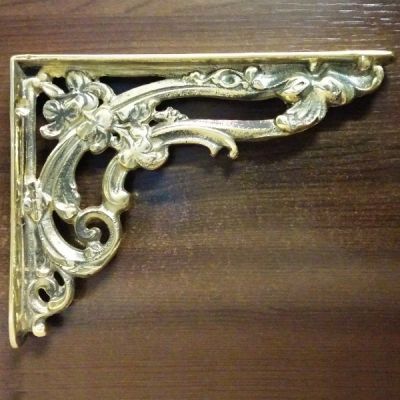 Pair of Brass Small Scroll Brackets