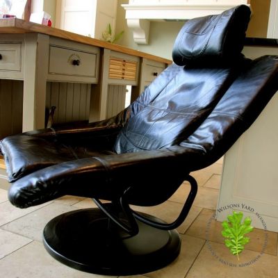 Funky Black 1960's Swivel Chair  