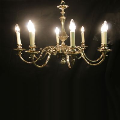 Vintage detailed French cast bronze chandelier
