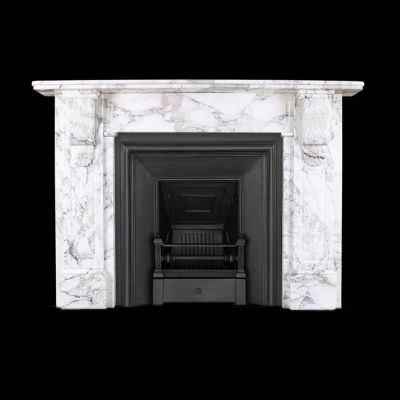 Victorian Arabescato italian marble corbel fireplace