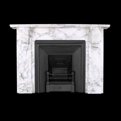 Victorian Arabescato italian marble corbel fireplace