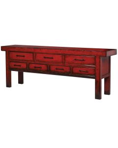 Antique style Red 7 Drawer Sideboard 