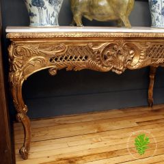 marble topped french console table