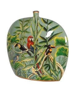 Hand Painted Jungle Deco Bud Vase