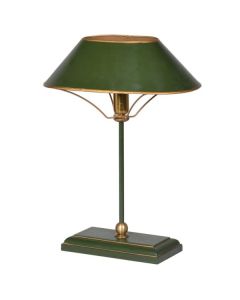 Period style Green and Gold Bank Lamp