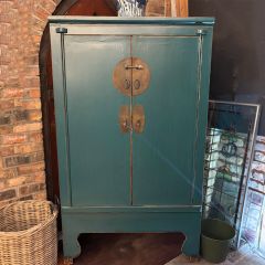 Antique style Shanxi Blue Tall 2 Door Cabinet