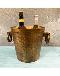Round drop handle brass ice bucket 