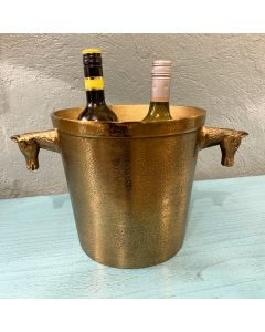 Horse handle brass ice bucket 