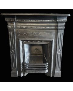 Restored burnished Victorian cast iron fireplace 