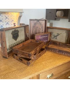 Vintage style display wooden trays