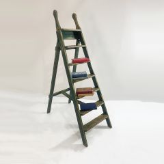 Edwardian green wooden step ladders (Decorative use only)