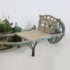 Antique wooden wheelbarrow 