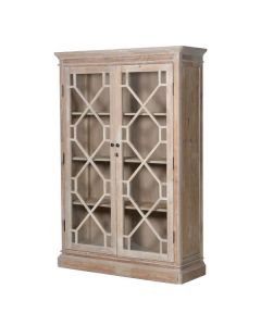 Period style Distressed tall 2 Door Display Cabinet / bookcase 