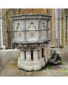 19th Century French Cathedral stone Pulpit