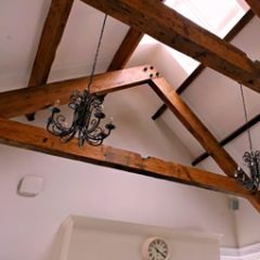 A-Frame truss in reclaimed pine