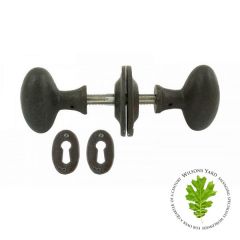 Beeswaxed Oval Mortice/Rim Knob Set