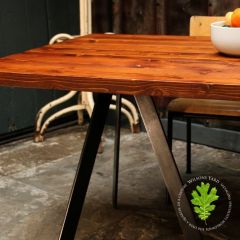 Industrial Style Table with Reclaimed Plank Top