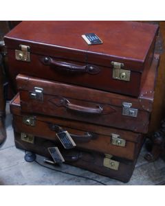 Original Vintage Leather Travel Suitcases
