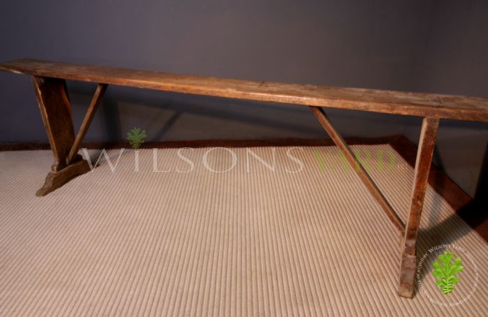 Antique French Bench in Hardwood (Circa 1890)