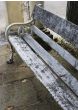 Original vintage wooden slotted park bench 