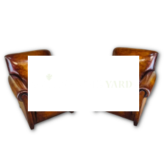 Pair of Vintage English Conran Tan Leather Armchairs