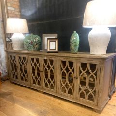 Beautiful wooden period style side board with glazed doors