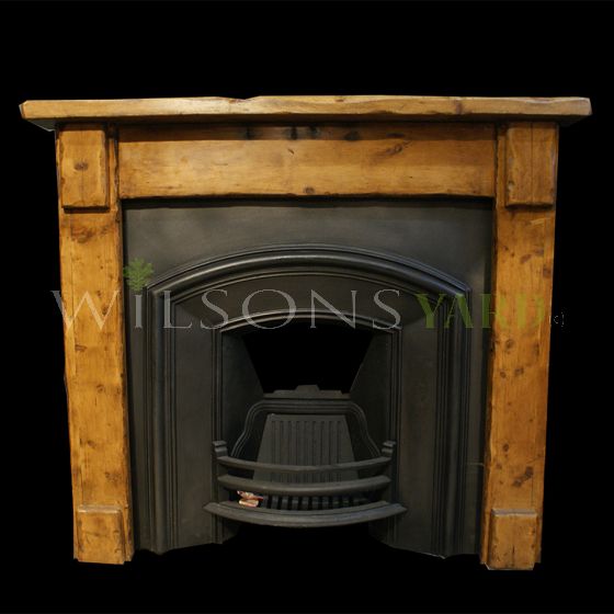 Vintage wooden fireplace