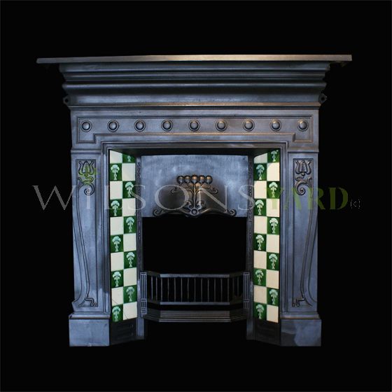 Antique cast iron fireplace