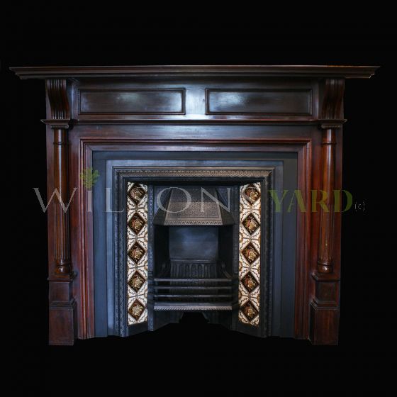 Victorian wooden fireplace 