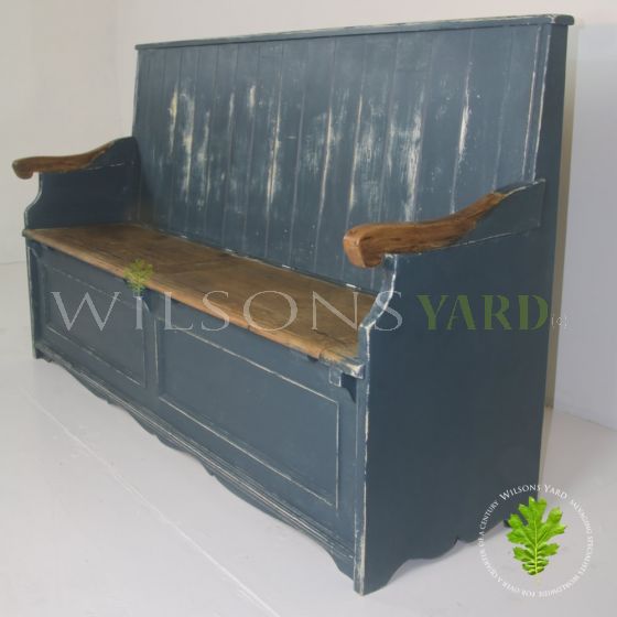 Vintage distressed bacon settle