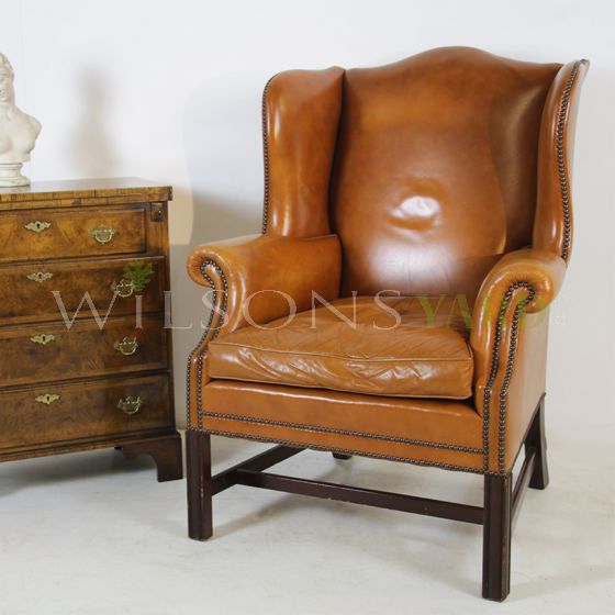 Vintage tan leather chair 