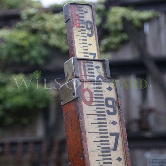 Vintage Oak & Brass surveyors water measure 
