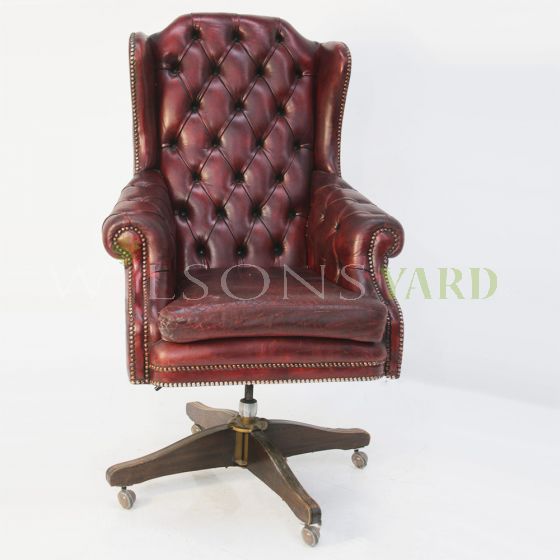 Vintage leather swivel chair 