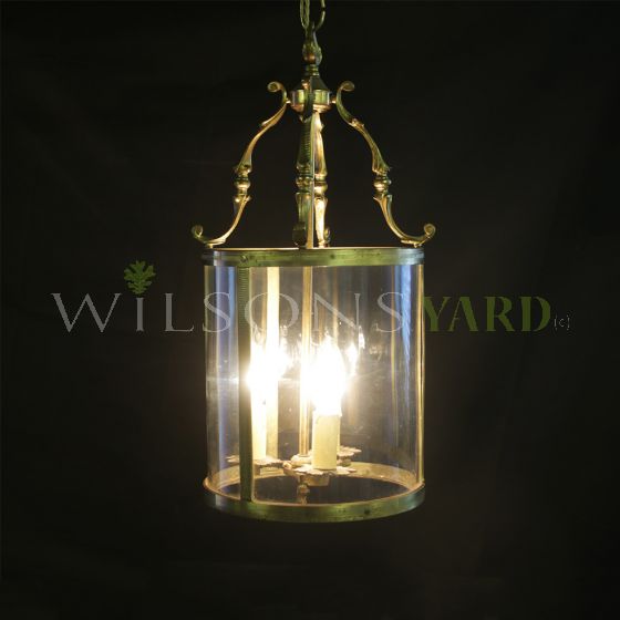 Large French gilded brass lantern 