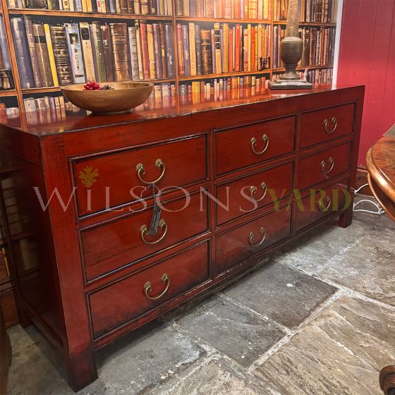 Antique style Shanxi Red 9 Drawer Sideboard