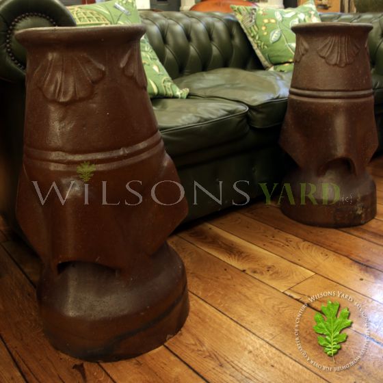 large antique chimney pots