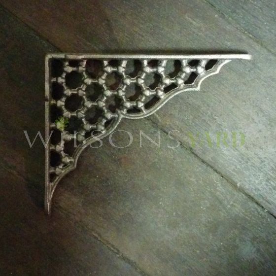 Pair of Cast Iron Honeycomb Brackets - Small