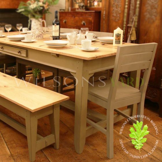 Oak Top Stretcher Base Table 