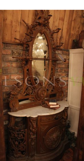 A Magnificent 19th Century Marble Topped Hall Stand with Exquisitely Cast Detailing